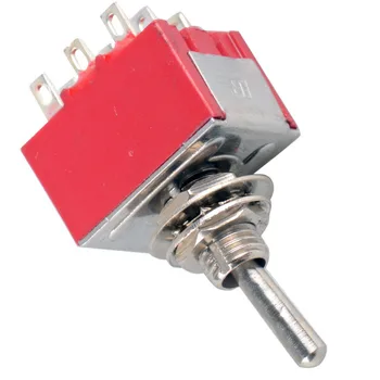 1 VNT NAUJA Raudona 9 Pin ON-OFF-ON (3 Pozicijos Mini Perjungti Jungiklį AC 6A/125V 3A/250V VE521