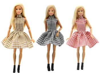 1 vnt Rankų darbo mados drabužius Barbie Lėlės 3 spalvos Pledas sijonas, suknelė baby girl gimtadienio, naujųjų metų metu vaikams