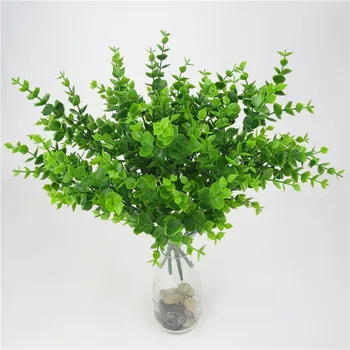 1 Šakų, Žolės Dirbtiniai Augalai Eukalipto Plastikinės Gėlės Padirbtų Augalų Vestuvių Gėlių Kompozicijų Kalėdų Stalo Namų Dekoro