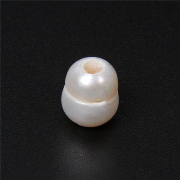 10-11mm AA Balta Ovalo formos Natūralių Perlų Karoliukai Didelė Anga Bulvių Gėlo vandens Prarasti Perlai, Karoliukai, Papuošalai Padaryti Karoliai 