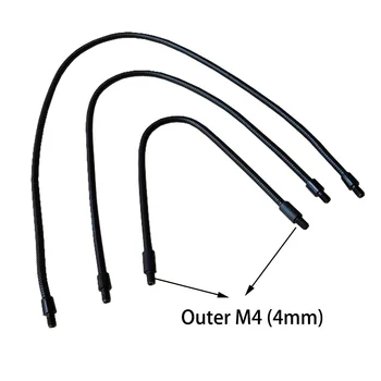 10/20/30/40cm LED žarna M4 juoda juoda mikrofono padėties nustatymo gooseneck du išorinius dantų M4 lankstus vamzdis gyvatė