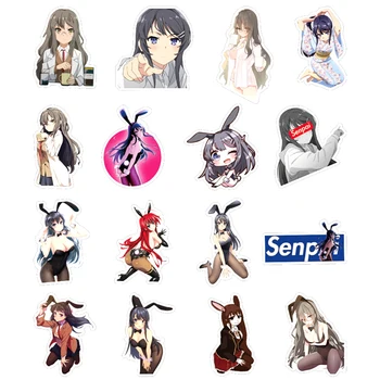 10/30/50pcs/pak Seishun Buta Yarou wa Bunny Mergina Senpai no Yume wo Minai Anime Lipdukai Baldai, Sienos, Stalas Lauke Motociklas