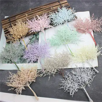 10 piezas de plantas artificiales baratas hojas de Navidad jarrones para decoración del hogar Accesorios nupciales de la boda de