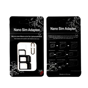 10 Rinkinys 4 In 1 Nano, Mikro, Mini Standartinės SIM Kortelės Adapterio Rinkinys, Komplektas Adapteris Įrankiai