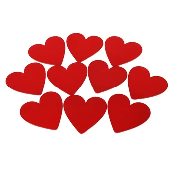 10 Vienetų, Raudonasis Mediniai Širdies Skiltelės Medienos Širdies Embellishment, Vestuvių Dekoravimas