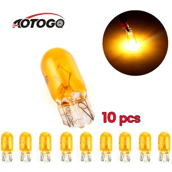 10 vienetų t10 w5w stovėjimo žibintai Geltona lemputė T10 Halogeninės lemputės automobiliams, 194 501 Pusėje pleištai automobilių šviesos šaltinis, priemonė lempos