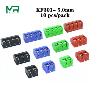 10 VNT KF301 - 2P varžtas 5.0 mm gnybtų bloką 2 3 Pin Pin Spliceable pcb gnybtų bloko Jungtis