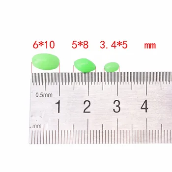 100 Vnt Žalios Didelės Minkštos Gumos Ovalo formos Šviesos Žvejybos Karoliukai Švyti Pupelės Sabiki Snapper Įrenginys, 5mm/8mm/10mm