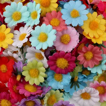 100PC/daug 2.5 cm Mini Daisy Dekoratyvinių Gėlių Dirbtinio Šilko Gėlių Šalis, Vestuvių Dekoravimas Namų Dekoro(be stiebo) Pigiau
