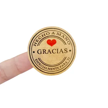 100VNT/daug kelių stilių Kraft Gracias ispanijos Ačiū, etiketes, Lipdukus, Rankų darbo Scrapbooking Kanceliarinės prekės Lipdukas