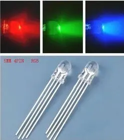 100vnt/daug Spalvotų 4pin 5mm RGB Led Diodų Šviesos Lempos Tricolor Turo Paketo Bendro Anodo Rgbled LED 5 mm Šviesos Diodas