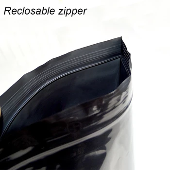 100VNT Juoda Matinė Spalva Savarankiškai Sandarinimo Plastikiniai Maišeliai Lightproof ziplock poli užtrauktukas maišeliai zip-lock saugojimo krepšiai nemokamas pristatymas
