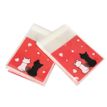 100vnt Kalėdų Dekoracijas Mažos Saldainių Krepšiai Cute Kačių Plastiko Maišą 