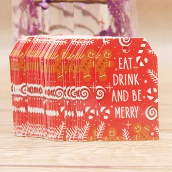 100VNT Kalėdų Stiliaus Kraft /baltos Popierinės etiketės Rankų darbo 