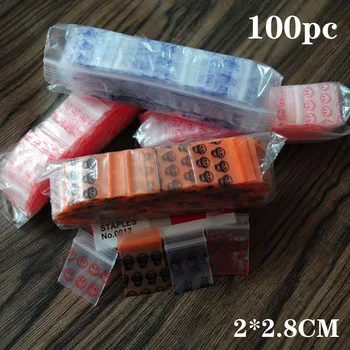 100vnt Mini Užtrauktukas Plastikiniai Maišeliai Ziplock Tabletes, Pakavimo Maišeliai Mažų Zip lock Bags 0,2 mm Storio Zip-Lock Plastikiniai Maišeliai Maisto