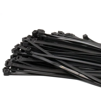 100VNT nailono kabelinių ryšių savaiminio fiksavimo baltas juodas plastikinis žiedas likvidavimo kabelinių ryšių kabelinių ryšių fiksuotojo kabeliai įvairios specifikacijos
