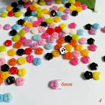 100vnt Naujas Mini mygtukai 6mm mišrios spalvos Mini gėlių lėlės mygtukai žaislas 