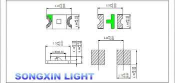 100VNT SMD 1206 GELTONA LED Ultra Bright SMD Led 1206 geltona 1206 Diodai šviesos diodai 580-590nm 3.2*1.6 mm