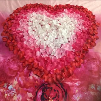 100vnt Spalvinga Meilės, Romantiškas, Šiltas Šilko Dirbtinių Rožių Žiedlapių Vestuves Gėlių Džiaugtis Dekoras