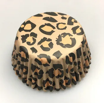 100x ruda zebra/leopard karvė kamufliažas vestuvių Cupcake Liner blynai taurės torto kepimo formą atveju 4 gimtadienio pyragas apdaila