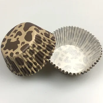 100x ruda zebra/leopard karvė kamufliažas vestuvių Cupcake Liner blynai taurės torto kepimo formą atveju 4 gimtadienio pyragas apdaila
