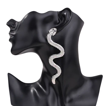 104.6 mm*30.3 mm gyvatė auskarai moterims žavesio ilgi auskarai bižuterijos 2019 bohemijos stud auskarai madinga