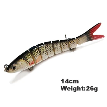 10cm 15.5 g Tikroviški žuvų masalas Wobblers 6 Segmentus Swimbait Žvejybos Masalas Crankbait