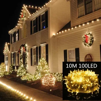 10M LED Styginių Šviesos Girlianda Lempos Vandeniui Lauko Girlianda Pasakų Žibintai Kalėdinė Dekoracija Namuose Kalėdų Žiburiai Patalpų