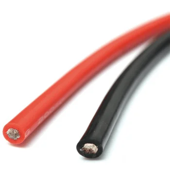 10meter/daug Speciali minkšta ir aukštos temperatūros silikoninis laidas 10 12 14 16 18 20 22 24 26 AWG (5m raudonos ir 5 m, juoda) spalva