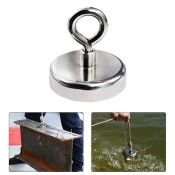 10mm/32mm Stiprus Neodimio Magnetas Turas Gelbėjimo Magnetas Giliai Jūros Žvejybos Magnetai Turėtojas Traukiant Montavimo Puodą su Žiedu Eyebolt