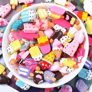 10pc Spurga Ledų, Šokolado gaminiai, Saldainiai Dirbtinis Suger Ornamentu Amatų Dekoro Miniatiūriniai Lėlių Namų Puošybai 