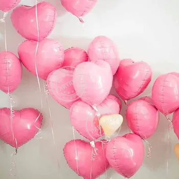 10vnt 18inch 45cm tyros širdies balionai aliuminio folija helio globos vestuvės santuoka gimtadienio dekoro Valentino Diena reikmenys