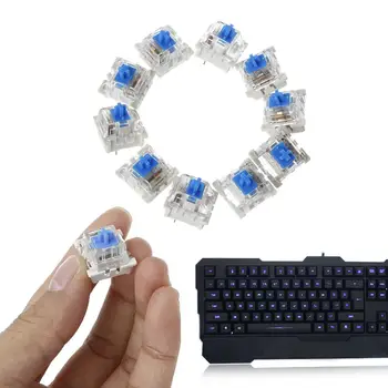 10vnt 3 Pin Mechaninė Klaviatūros Perjungimas Mėlyna Pakeisti Cherry MX