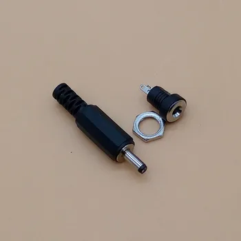 10VNT=5Pair DC Maitinimo Jungtis 1.3x3.5mm Female Jack Plug + Male Kištuko Lizdas kištukinis Lizdas DC Adapteris-022B 3.5*1,3 mm