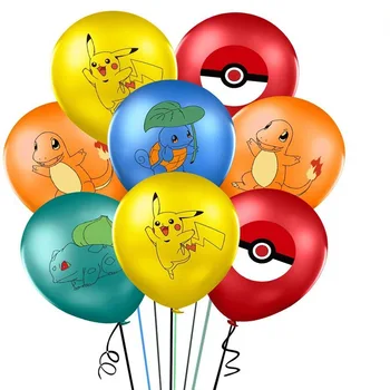 10vnt Animacinių filmų Pokemon Pikachu Helio latekso Balionas Children 's Birthday Party Apdailos Balionas Vaikas Žaislų kūdikių globos rodyti