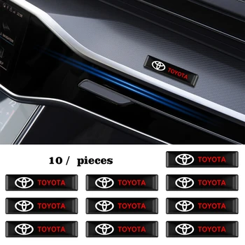 10VNT Automobilių Stiliaus 3D Epoksidinės Interjero Dekoravimo Lipdukai, Lipdukai, Emblemos Toyota Corolla Yaris Rav4 Avensis Auris Camry C-hr 86