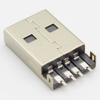 10vnt/daug 4Pin USB 2.0 A Type Male Plug SMT Jungtis Juoda G49 Duomenų Perdavimo mokesčių