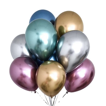 10vnt/daug Metalo, Aukso, Sidabro Blue Rose Žalia Violetinė Ballon Vestuvių su Gimtadieniu Latekso Metalas Chrome 