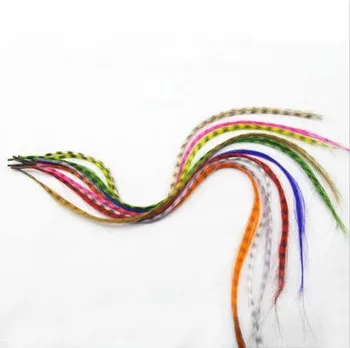 10vnt/Daug Multi-Colored Plunksnų plaukų priauginimas 16 colių ilgio su nemokama karoliukai