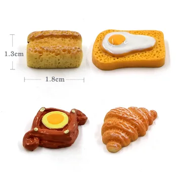 10vnt Dirbtiniai maisto užkandžių tortas duona šalis dekoro mini modelis, namų dekoro miniatiūriniai pasakų imtis apdaila 