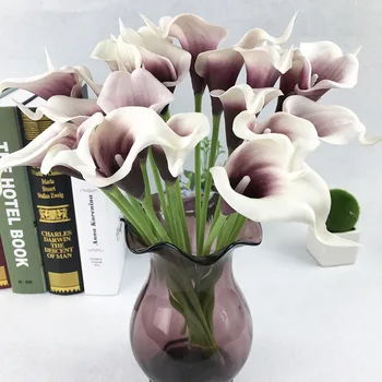 10VNT Dirbtinis Calla Lily Flower PU Nekilnojamojo Touch Netikrą Gėlių, Vestuvių Dekoracijos Namų Dekoro Garen