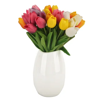 10vnt Dirbtinės Gėlės Tulpės, Nekilnojamojo Touch Gėlių PU Tulp Puokštė Dekoro Mariage Namuose Šalis Vestuvių Papuošalai Netikrą Gėlių