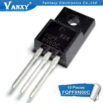 10VNT FQPF8N60C Į-220F 8N60C 8N60 TO220 FQPF8N60 naujas MOS FET tranzistorius