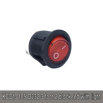 10VNT KCD1-105 Skersmuo Maži, Apvalūs Valtis Svirtinis jungiklis Juoda Mini Turas Juoda Balta Raudona 2 Pin ON-OFF, Svirtinis Jungiklis Su LED