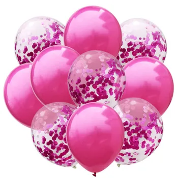 10VNT latekso balionų ir konfeti gimtadienio apdailos sumaišyti rose gold vestuvės baby shower helio