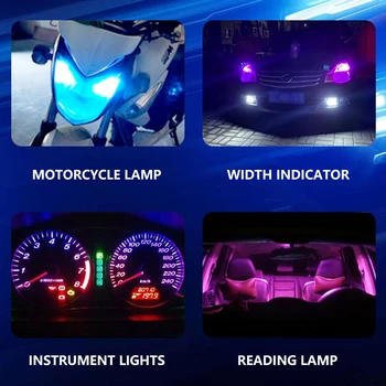 10VNT LED Automobilių Pleišto Stovėjimo Šviesos Pusėje Durų Lemputė Prietaisų Lempa Auto Licenciją Plokštelės Lemputė T10 W5W WY5W 168 501 2825 COB