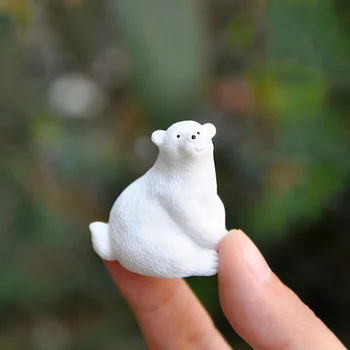 10vnt Micro Kraštovaizdžio Polar Bear Ornamentu Žavinga Polar Bear Puošmena Dervos Amatų Darbalaukio Puošmena (Mišraus Stiliaus)
