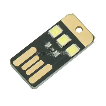 10VNT Mini Naktį USB LED Keychain Portable Power Board Kišenėje Kortelės Lemputė, LED Lemputės