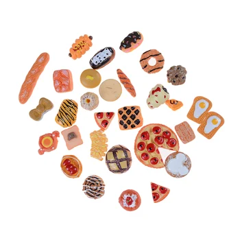 10vnt Miniatiūriniai Spalvinga Mini Žaisti Žaislas Vaisių Maisto Tortą, Saldainių, Vaisių, Sausainių Spurgos Lėlės Priedai Virtuvės Žaisti Žaislai