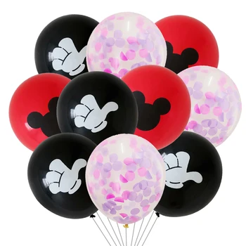 10vnt Minnie, mickey mouse latekso balionų 1-ojo gimtadienio dekoracijos vaikams ballon globos baby shower konfeti latekso ballon žaislas